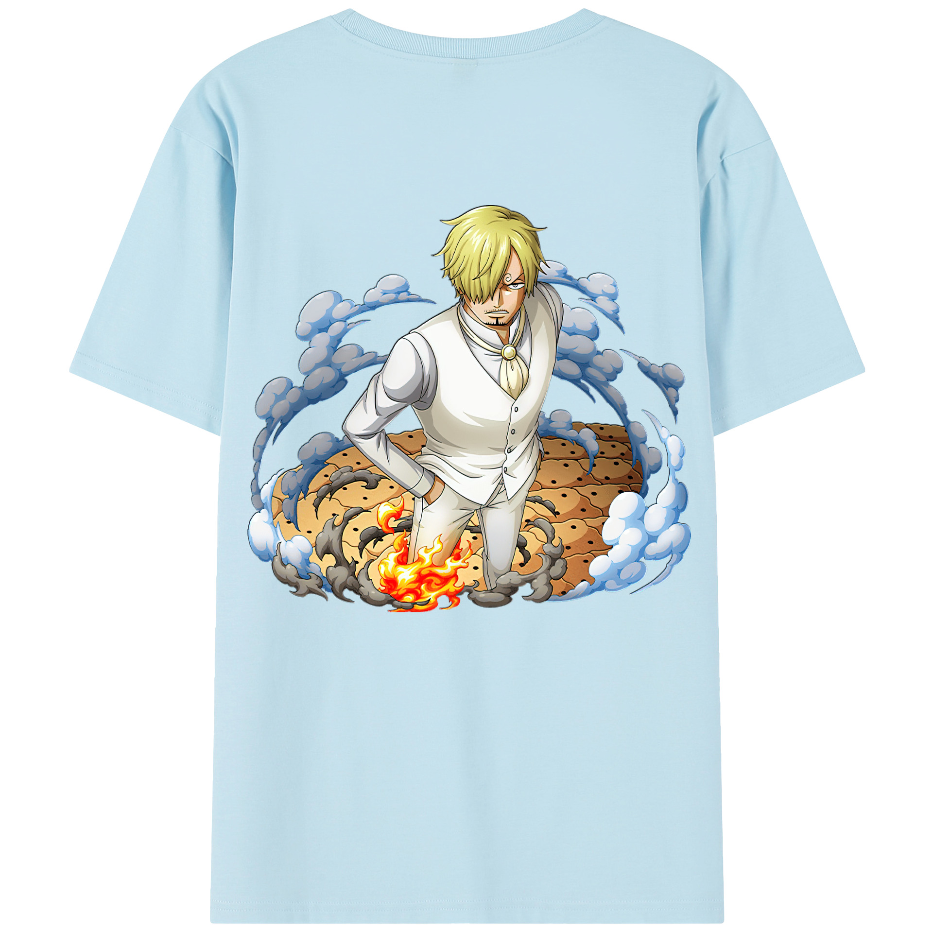 ワンピース サンジ ONE PIECE Sanji 綿100％半袖Tシャツ（背面プリント）